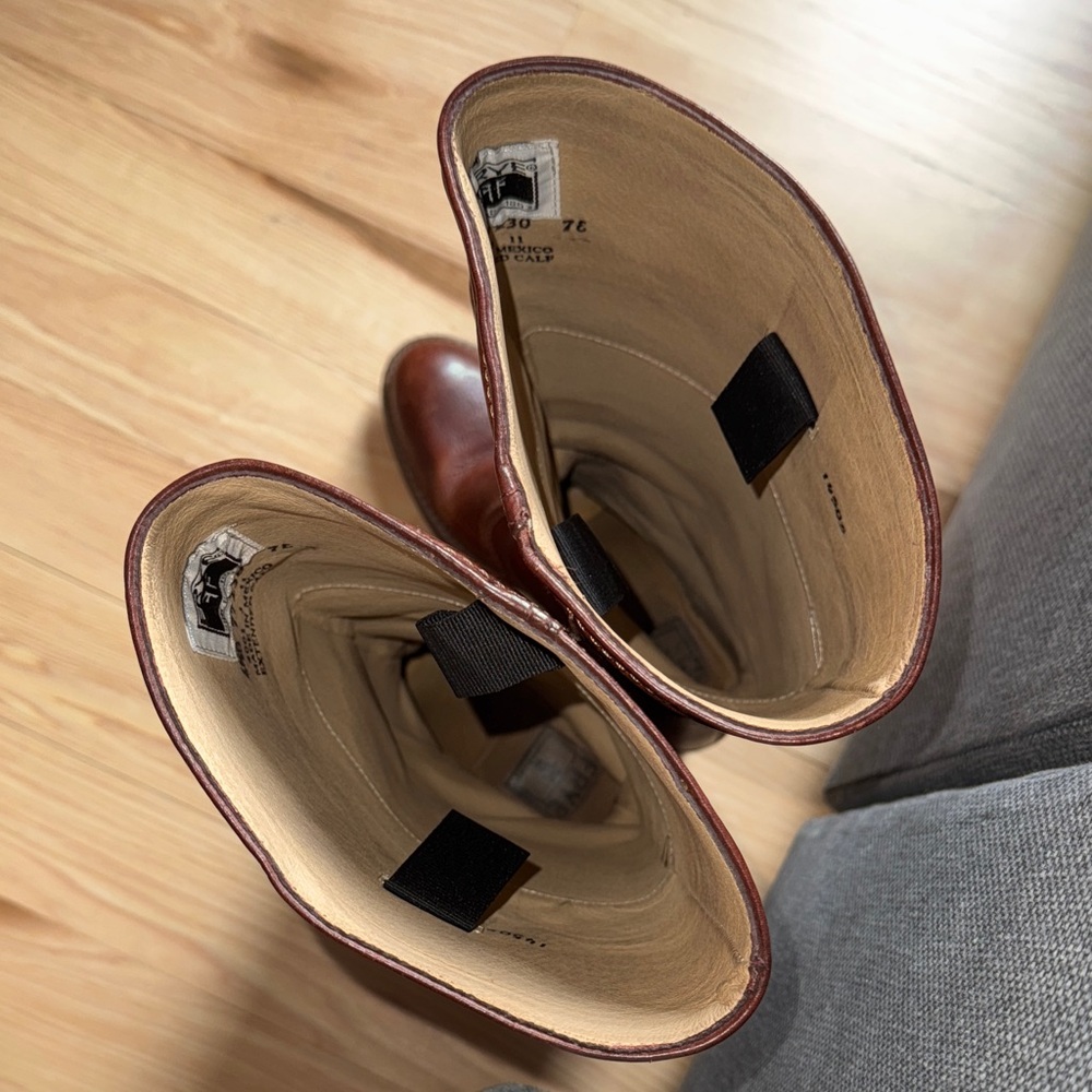 Frye Brown Leather Heeled Boots - Picture 3 of 6